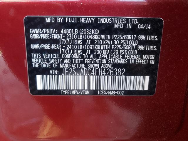 2015 SUBARU FORESTER 2 JF2SJADC4FH426382