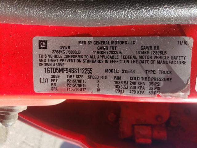 2011 GMC CANYON SLE 1GTD5MF94B8112255