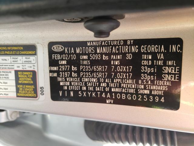 2011 KIA SORENTO BA 5XYKT4A10BG025394
