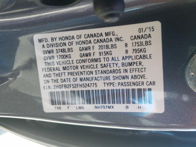 2015 HONDA CIVIC LX 2HGFB2F52FH524775