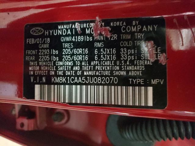 2018 HYUNDAI KONA SE KM8K1CAA5JU082070