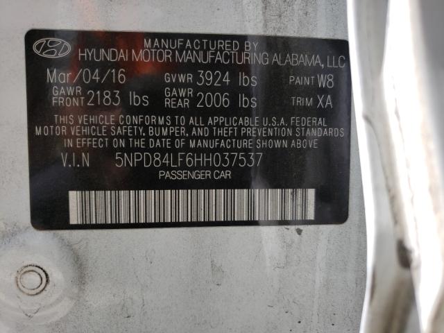 2017 HYUNDAI ELANTRA SE 5NPD84LF6HH037537