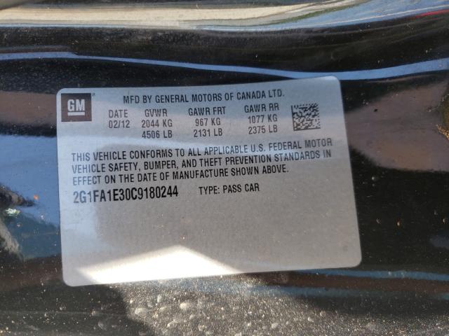 2012 CHEVROLET CAMARO LS 2G1FA1E30C9180244