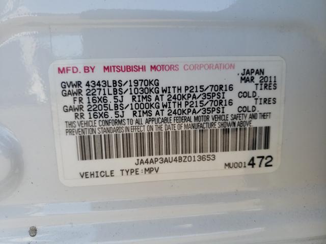 2011 MITSUBISHI OUTLANDER JA4AP3AU4BZ013653