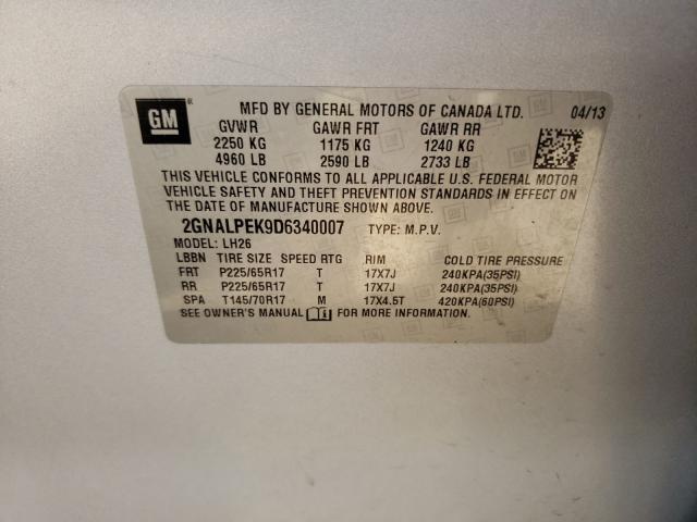 2013 CHEVROLET EQUINOX LT 2GNALPEK9D6340007