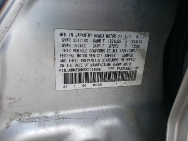 2011 HONDA FIT SPORT JHMGE8H68BC014669