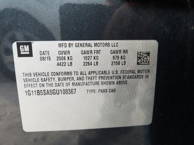 2016 CHEVROLET MALIBU LIM 1G11B5SA5GU108367