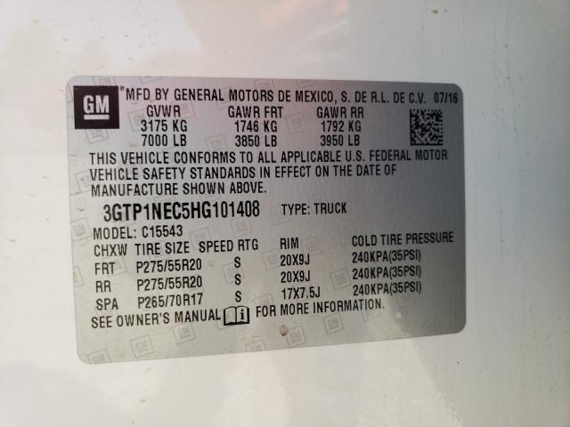 2017 GMC SIERRA C15 3GTP1NEC5HG101408