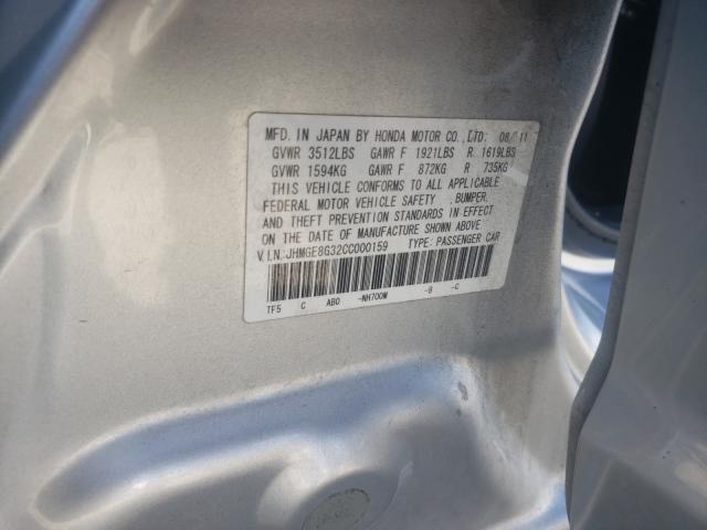 2012 HONDA FIT JHMGE8G32CC000159