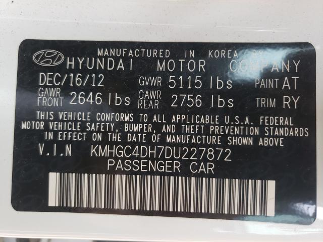 2013 HYUNDAI GENESIS 5. KMHGC4DH7DU227872