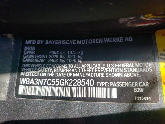2016 BMW 428 I WBA3N7C55GK228540