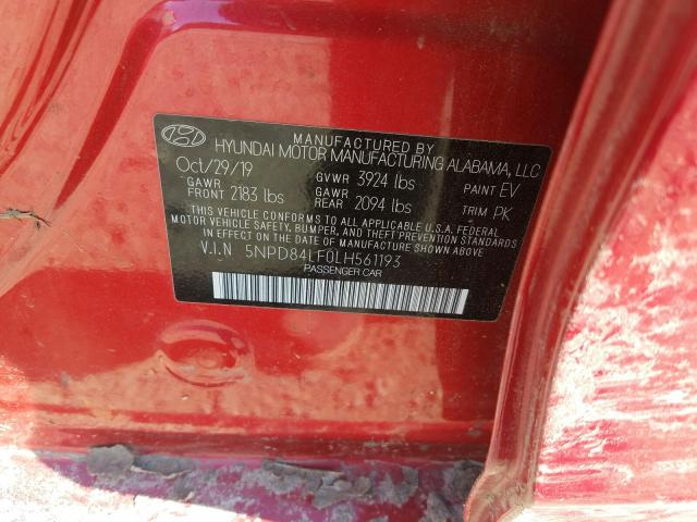 2020 HYUNDAI ELANTRA SE 5NPD84LF0LH561193