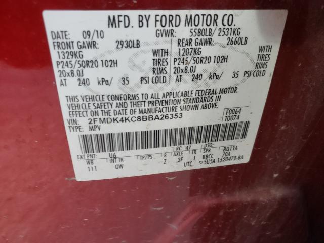 2011 FORD EDGE LIMIT 2FMDK4KC8BBA26353