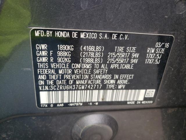 2016 HONDA HR-V LX 3CZRU6H37GM742717