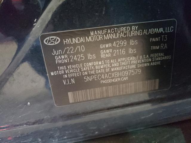 2011 HYUNDAI SONATA SE 5NPEC4ACXBH097579