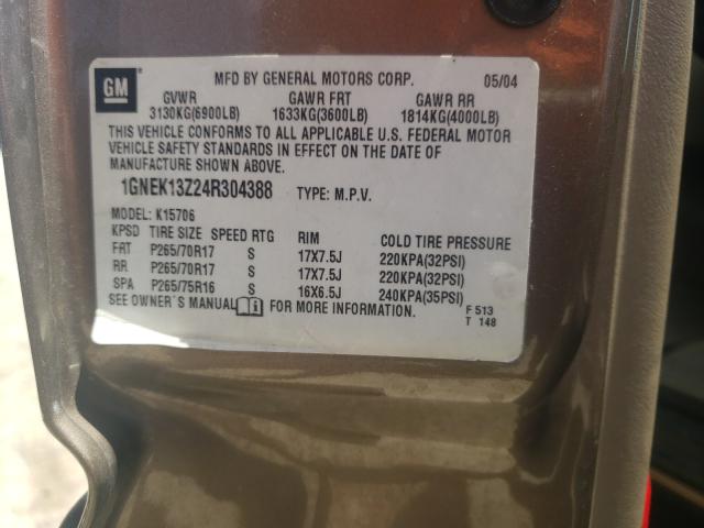2004 Chevrolet Tahoe K1500 VIN: 1GNEK13Z24R304388 Lot: 56275341