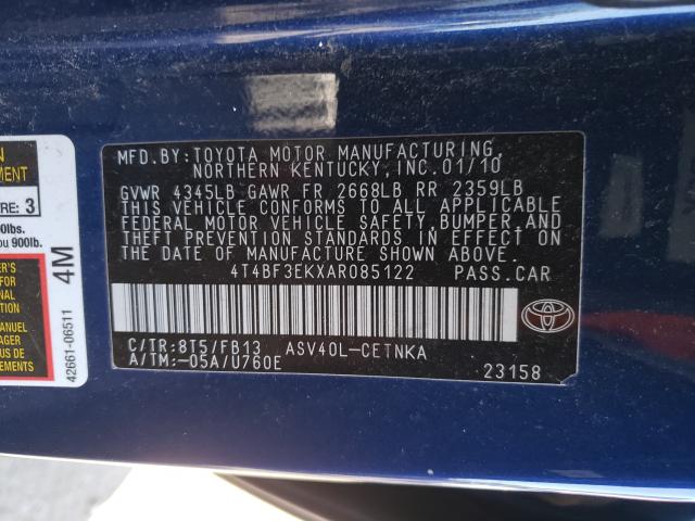 2010 TOYOTA CAMRY BASE 4T4BF3EKXAR085122