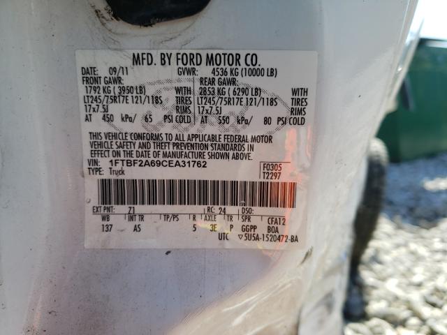2012 FORD F250 SUPER 1FTBF2A69CEA31762