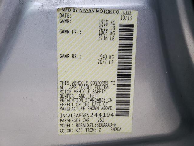 2014 NISSAN ALTIMA 2.5 1N4AL3AP6EN244194