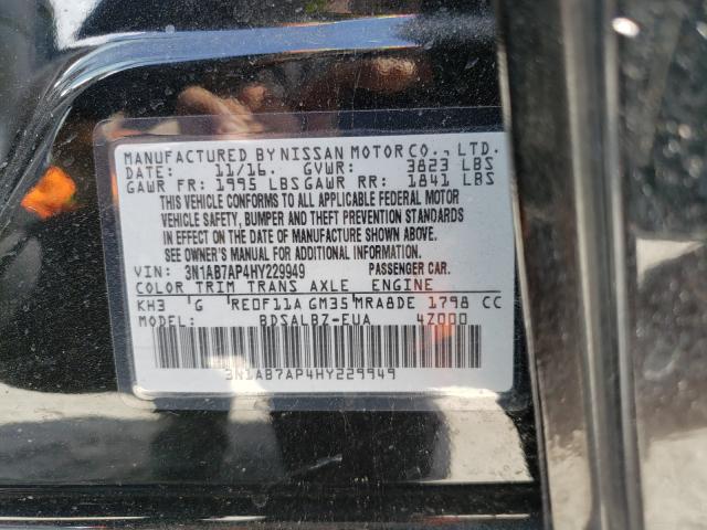 2017 NISSAN SENTRA S 3N1AB7AP4HY229949