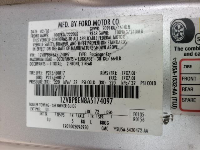 2010 FORD MUSTANG 1ZVBP8EN8A5174097