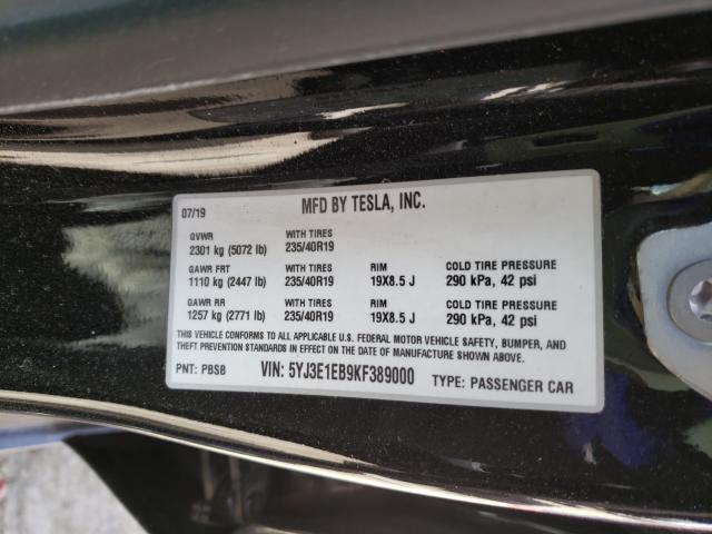 2019 TESLA MODEL 3 5YJ3E1EB9KF389000