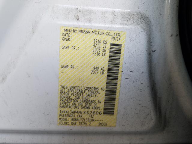 2015 NISSAN ALTIMA 2.5 1N4AL3AP4FN352606