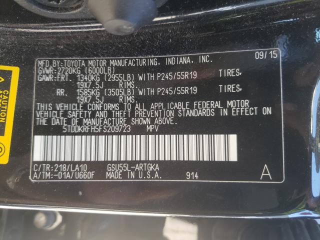 2015 TOYOTA HIGHLANDER 5TDDKRFH5FS209723