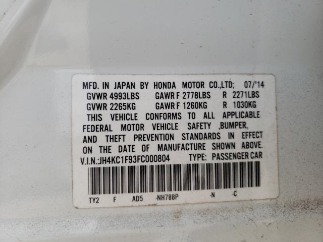 2015 ACURA RLX ADVANC JH4KC1F93FC000804