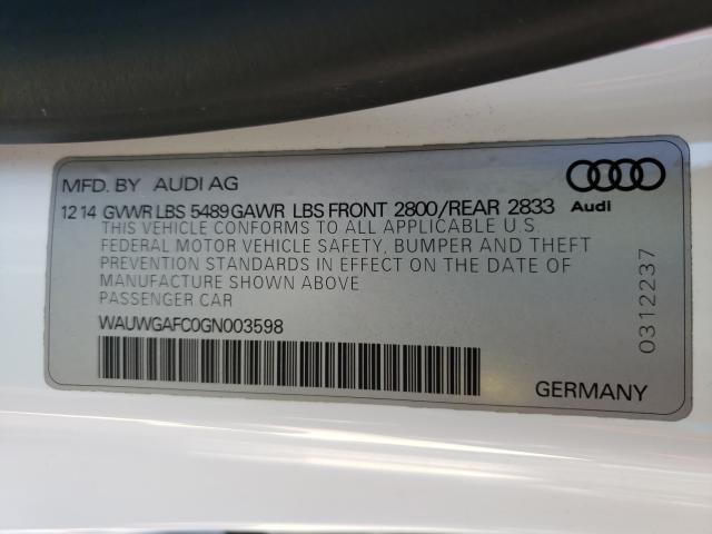2016 AUDI A7 PREMIUM WAUWGAFC0GN003598