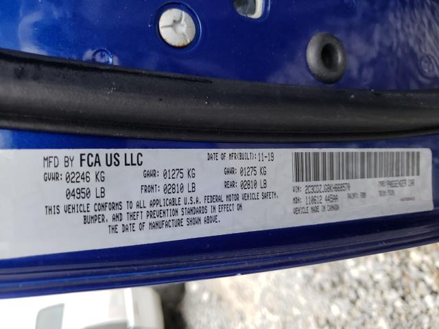 2019 DODGE CHALLENGER 2C3CDZJG8KH668570