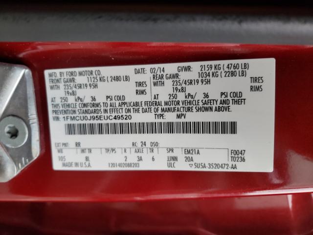 2014 FORD ESCAPE TIT 1FMCU0J95EUC49520