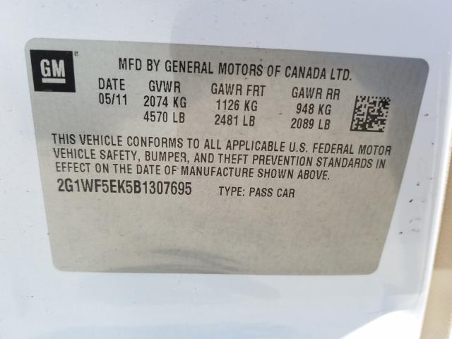 2011 CHEVROLET IMPALA LS 2G1WF5EK5B1307695