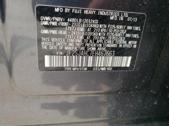 2014 SUBARU FORESTER JF2SJAHC7EH467663