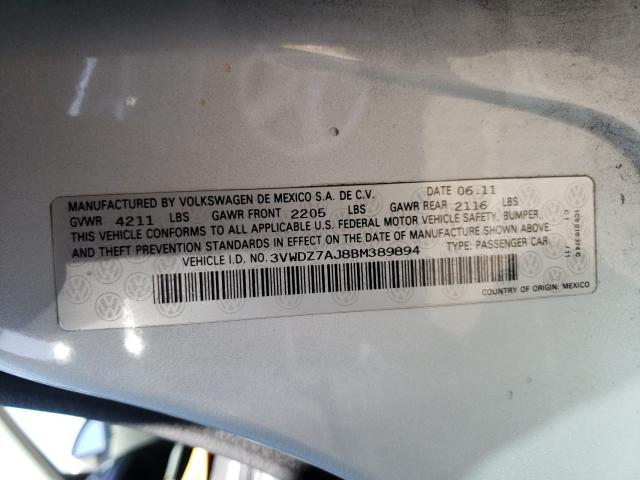 2011 VOLKSWAGEN JETTA SE 3VWDZ7AJ8BM389894
