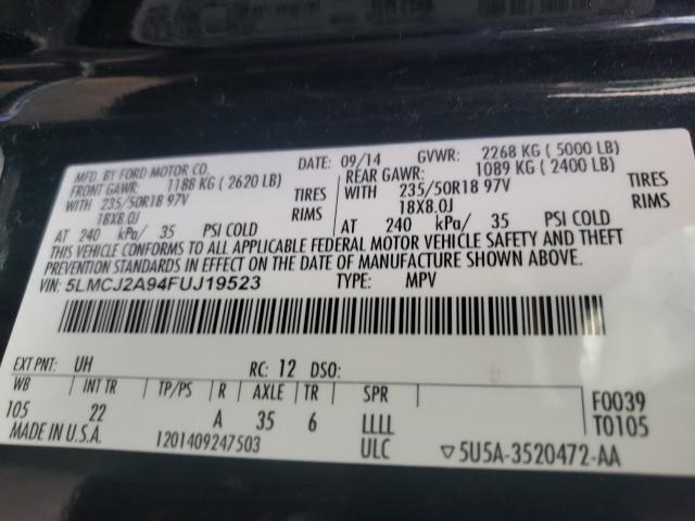 2015 LINCOLN MKC 5LMCJ2A94FUJ19523
