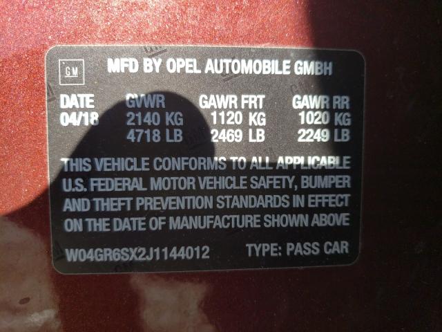 2018 BUICK REGAL ESSE W04GR6SX2J1144012