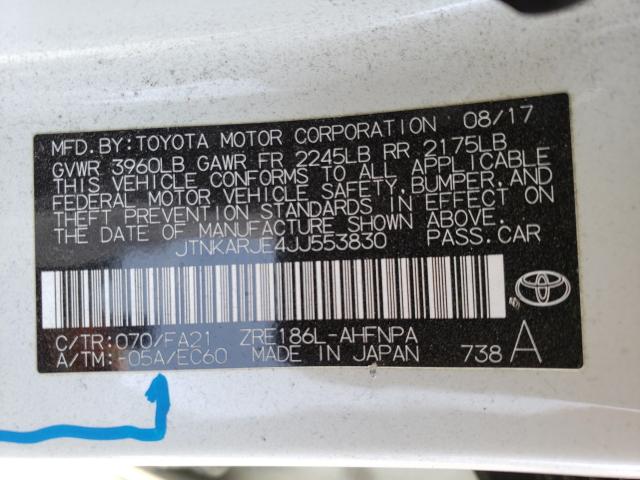2018 TOYOTA COROLLA IM JTNKARJE4JJ553830