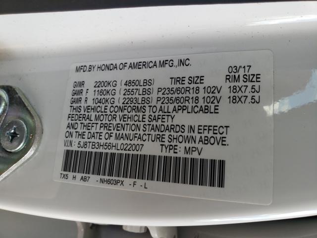 2017 ACURA RDX TECHNO 5J8TB3H56HL022007