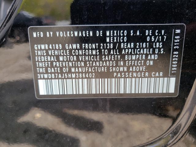 2017 VOLKSWAGEN JETTA SE 3VWDB7AJ5HM386402