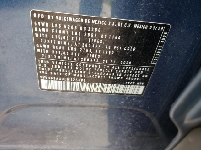 2020 VOLKSWAGEN TIGUAN S 3VV1B7AX0LM125084