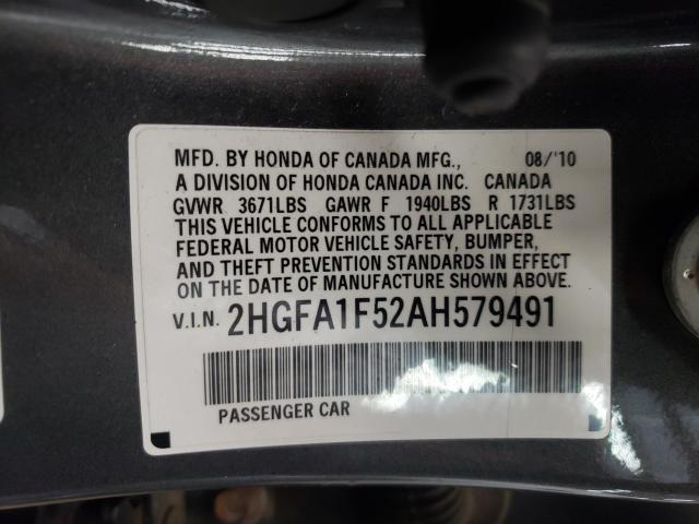 2010 HONDA CIVIC LX 2HGFA1F52AH579491