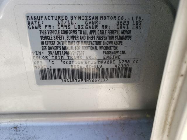 2017 NISSAN SENTRA S 3N1AB7AP9HY217537