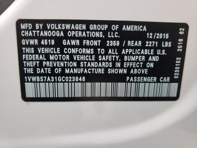 2016 VOLKSWAGEN PASSAT SE 1VWBS7A31GC023846