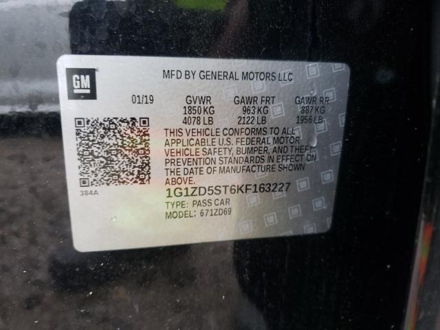 2019 CHEVROLET MALIBU LT 1G1ZD5ST6KF163227