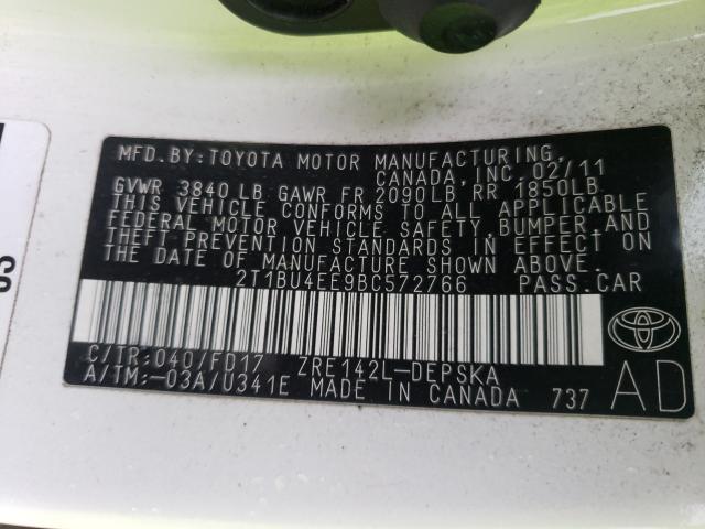 2011 TOYOTA COROLLA S 2T1BU4EE9BC572766