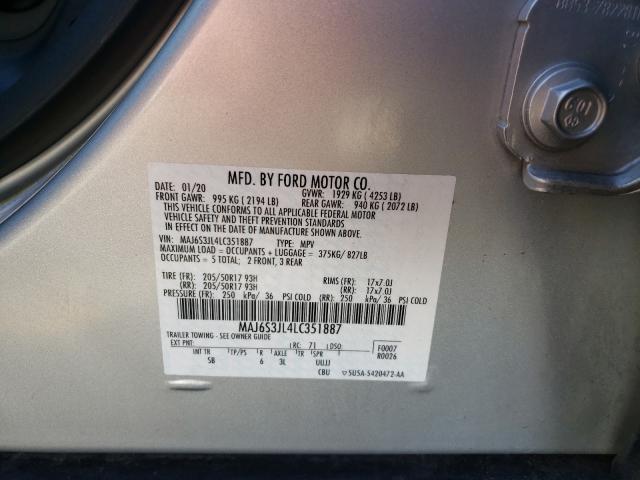 2020 FORD ECOSPORT S MAJ6S3JL4LC351887