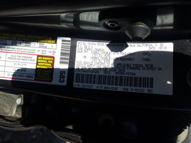 2019 TOYOTA TACOMA DOU 3TMCZ5AN2KM204289