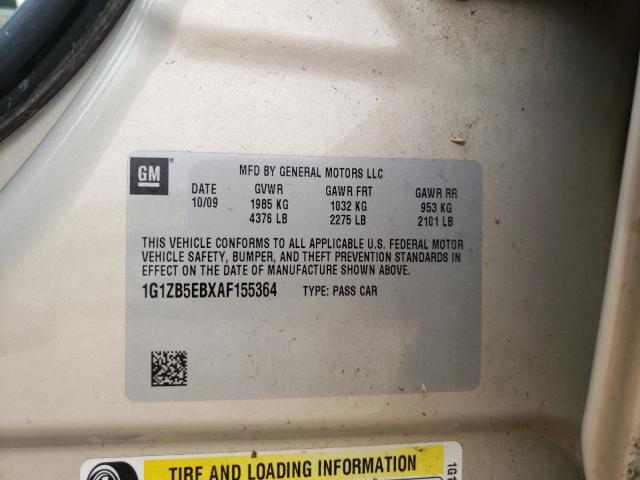 2010 CHEVROLET MALIBU LS 1G1ZB5EBXAF155364