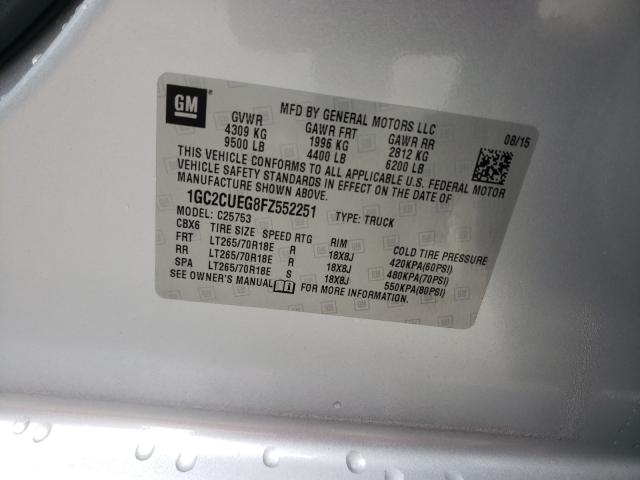 2015 CHEVROLET SILVERADO 1GC2CUEG8FZ552251